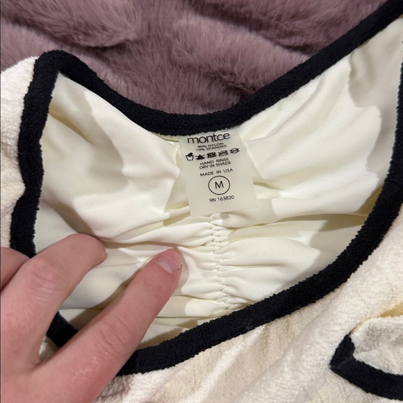 Montce Cream and Black swim set size medium - Picture 2 of 7
